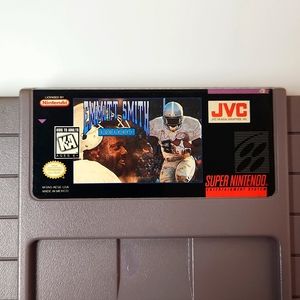 Original 1991 Super Nintendo Game Emmitt Smith Football Cleaned & Tested